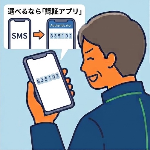 認証アプリを使うイメージ