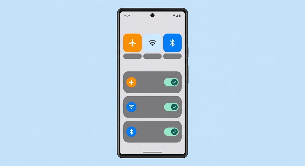 Androidで機内モード中にWi-Fi・Bluetoothを個別にオンにするイメージ